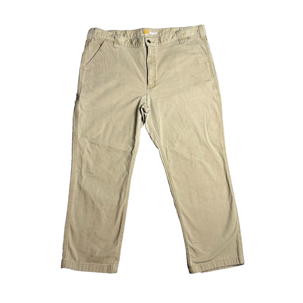 Carhartt Canvas Work Pant Men's 42x 30 (42x28) Dark Khaki Rugged Flex Dungarees